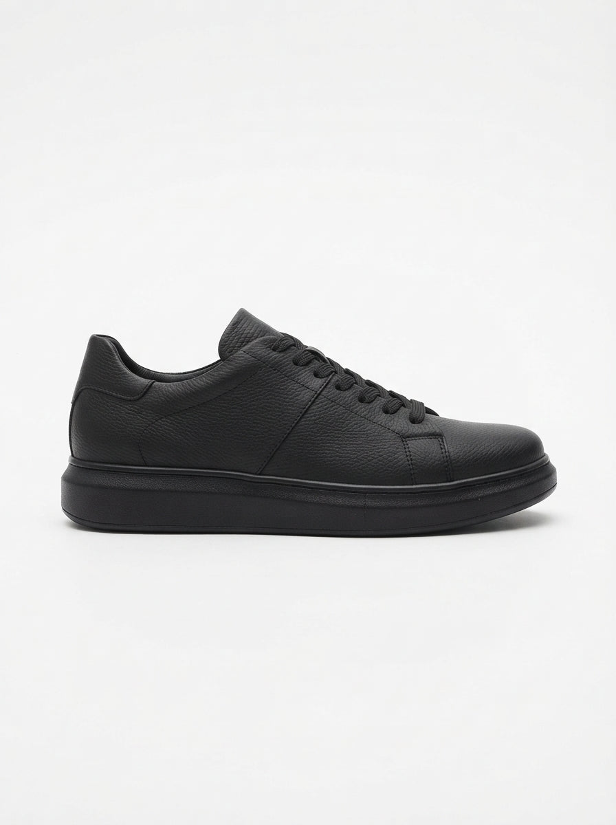ZRJ151 Yüksek Kalite Bağcıklı Erkek Günlük Sneaker - Siyah