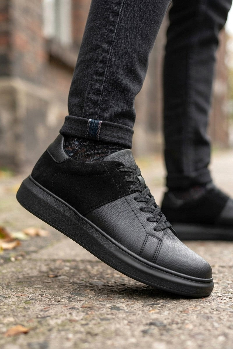 ZRJ151S Yüksek Kalite Bağcıklı Erkek Günlük Sneaker - Siyah Süet