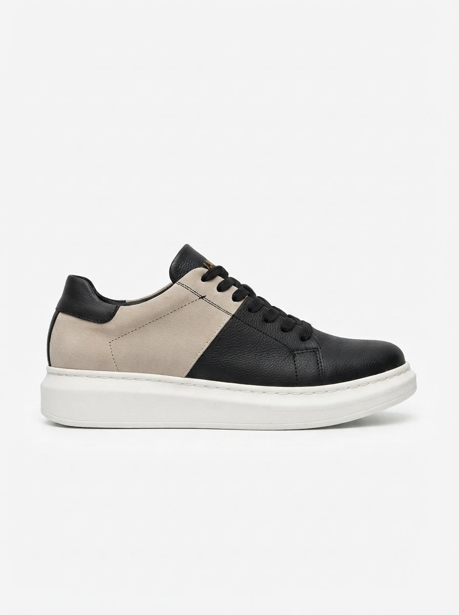 ZRJ151S Yüksek Kalite Bağcıklı Erkek Günlük Sneaker - Siyah Gri Süet