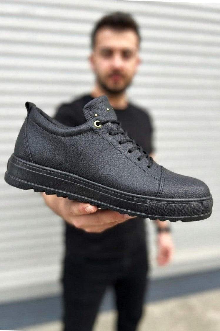 ZRJ152 High Quality Lace-Up Men's Casual Sports Shoes - Black