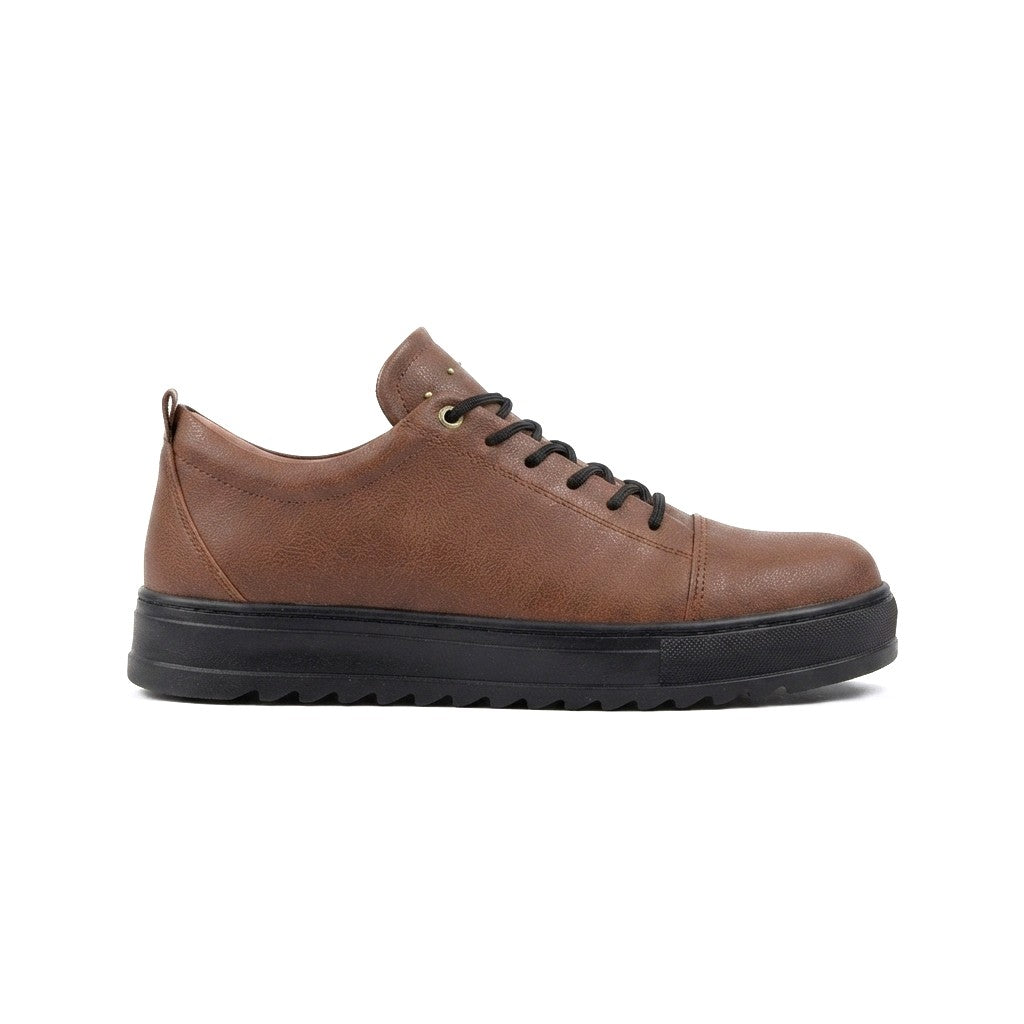 ZRJ152 High-Quality Lace-Up Men's Casual Sports Shoes - Tan Black