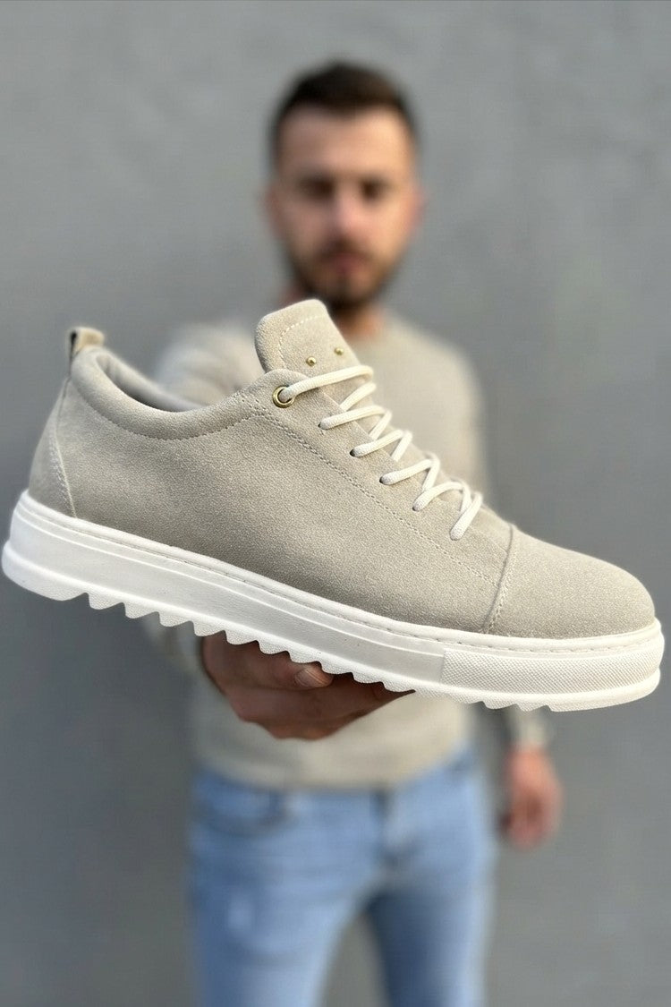 ZRJ152S High Quality Lace-Up Men's Daily Casual Sports Shoes - Suede Grey