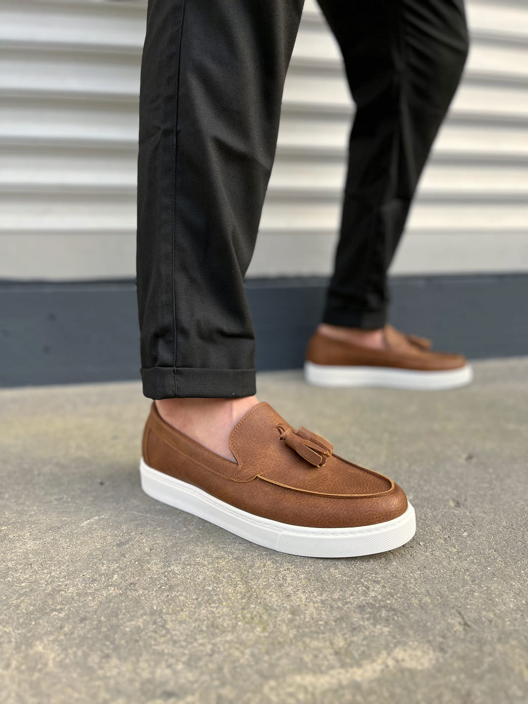 JY153 Bloomer Bağcıksız Püsküllü Cilt Erkek Günlük Klasik Ayakkabı - Taba