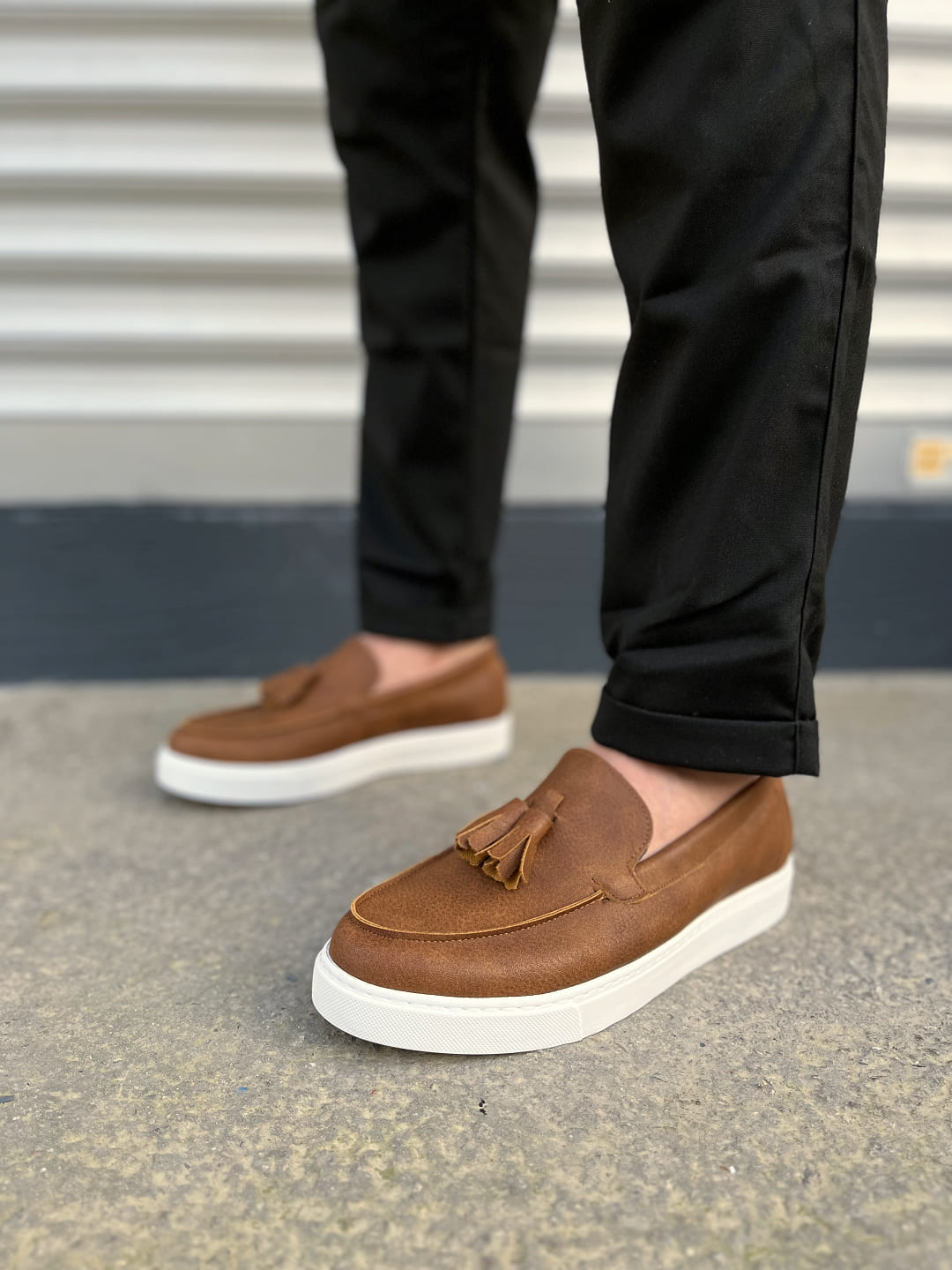 JY153 Bloomer Bağcıksız Püsküllü Cilt Erkek Günlük Klasik Ayakkabı - Taba