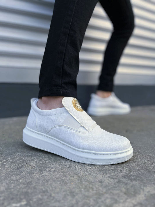 JY161 Hippo Lastik Detaylı Erkek Günlük Sneaker - Beyaz