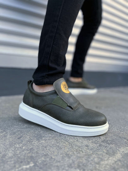 JY161 Hippo Lastik Detaylı Erkek Günlük Sneaker - Haki