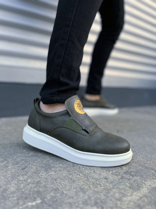JY161 Hippo Lastik Detaylı Erkek Günlük Sneaker - Haki