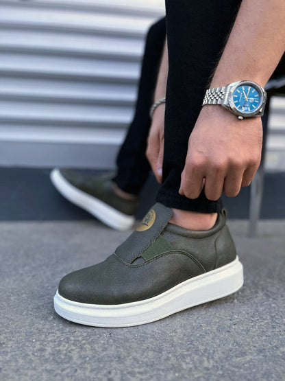 JY161 Hippo Lastik Detaylı Erkek Günlük Sneaker - Haki