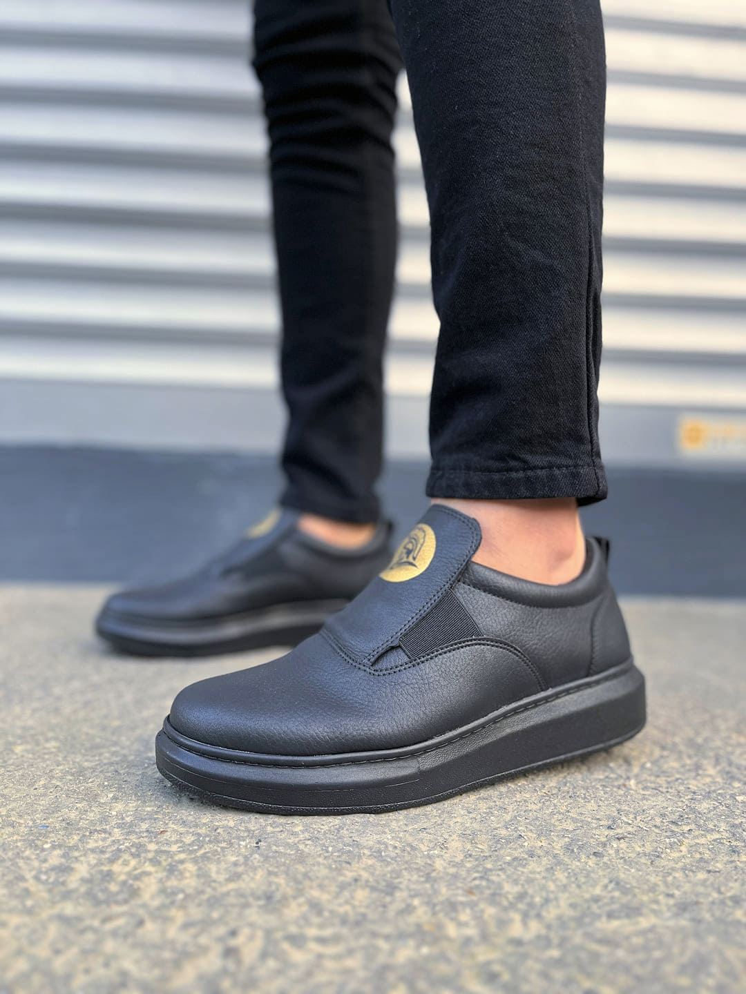 JY161 Hippo Lastik Detaylı Erkek Günlük Sneaker - Siyah