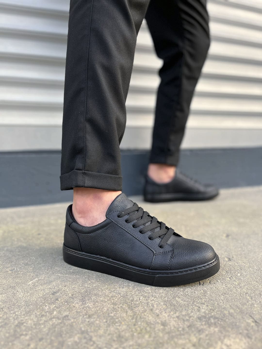 JY165 Elite Bağcıklı Erkek Günlük Sneaker - Siyah