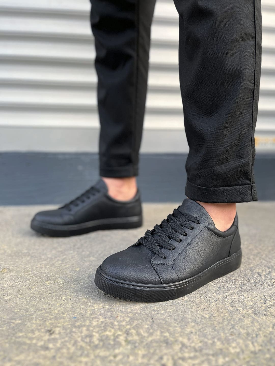 JY165 Elite Bağcıklı Erkek Günlük Sneaker - Siyah