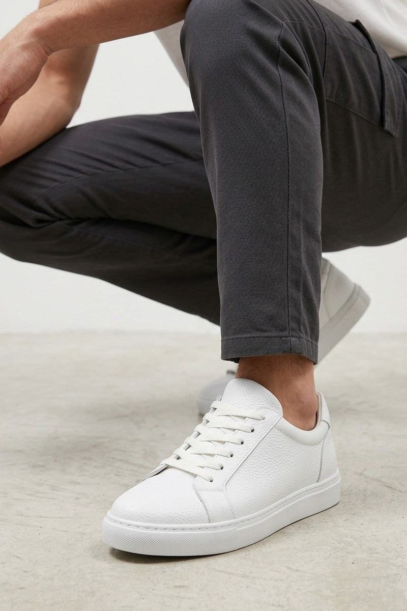 ZRJ165 Premium Elite Bağcıklı Erkek Sneaker - Beyaz