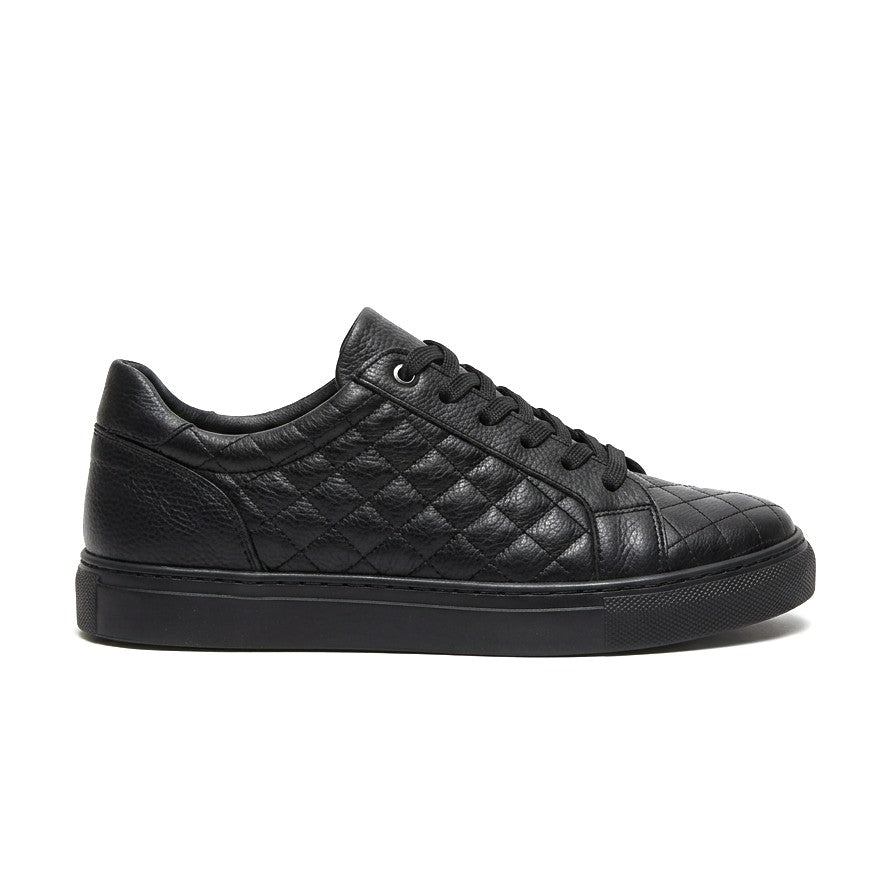 ZRJ166 Premium Kapitone Desenli Erkek Sneaker - Siyah