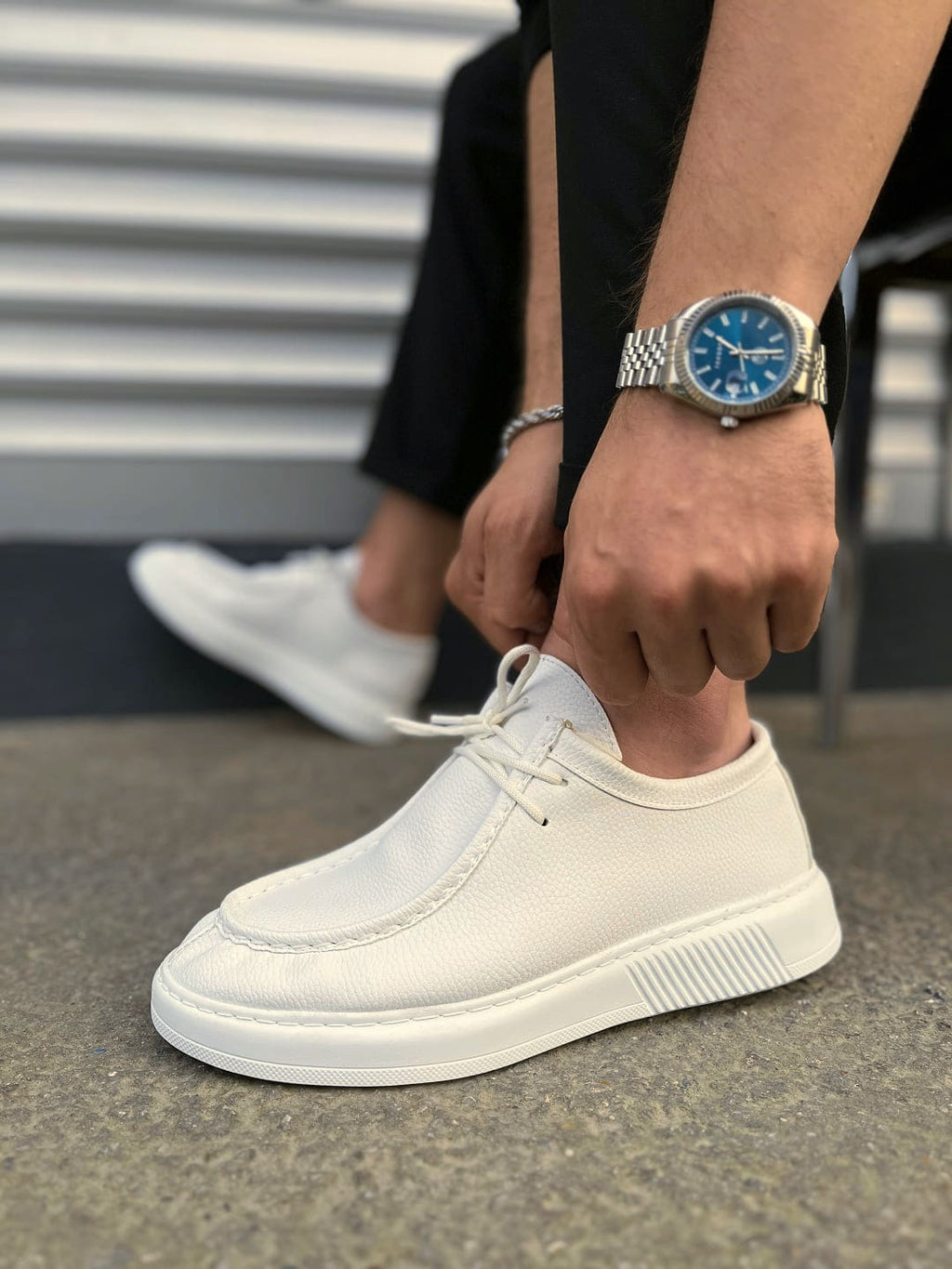 JY170 Tornado Bağcıklı Erkek Günlük Spor Klasik Ayakkabı - Beyaz