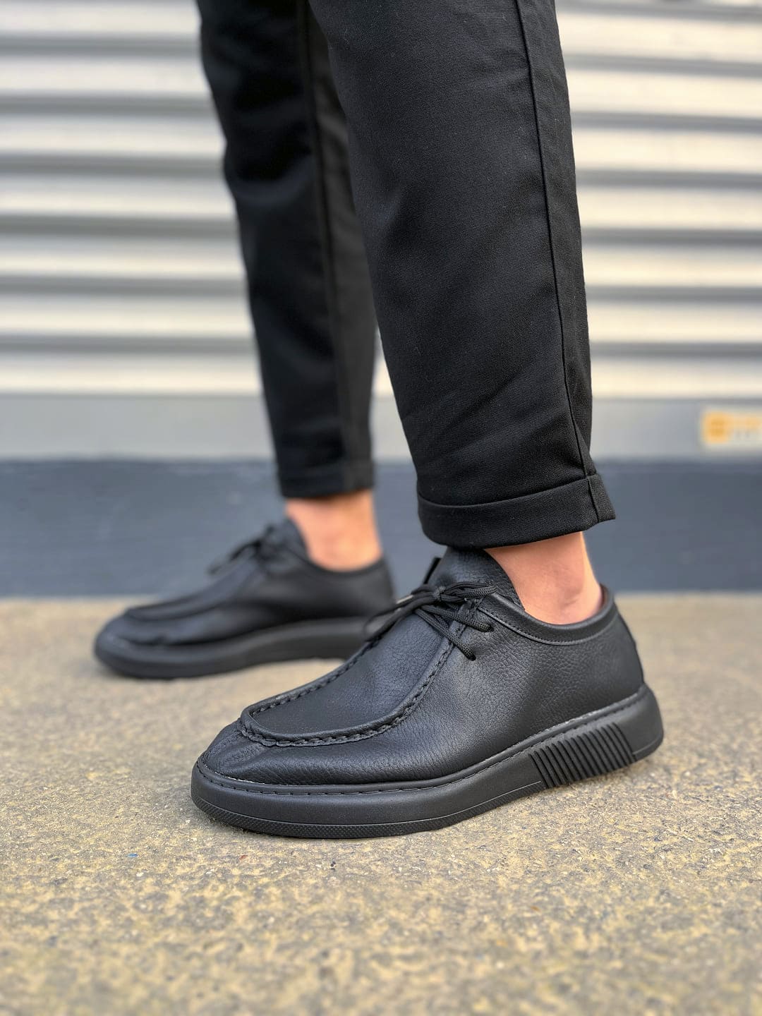 JY170 Tornado Bağcıklı Erkek Günlük Spor Klasik Ayakkabı - Siyah