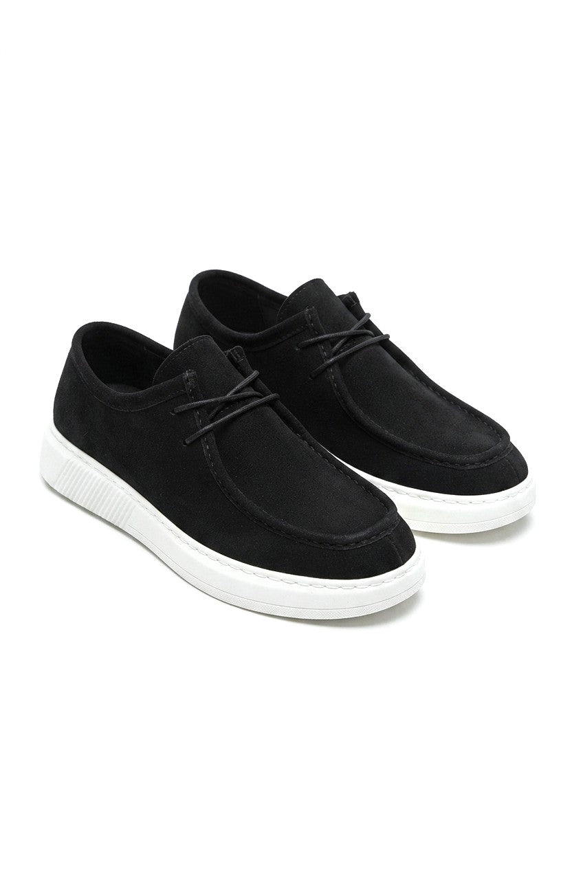 ZRJ170 High-Quality Lace-Up Casual Men's Classic Shoes - Suede Black White