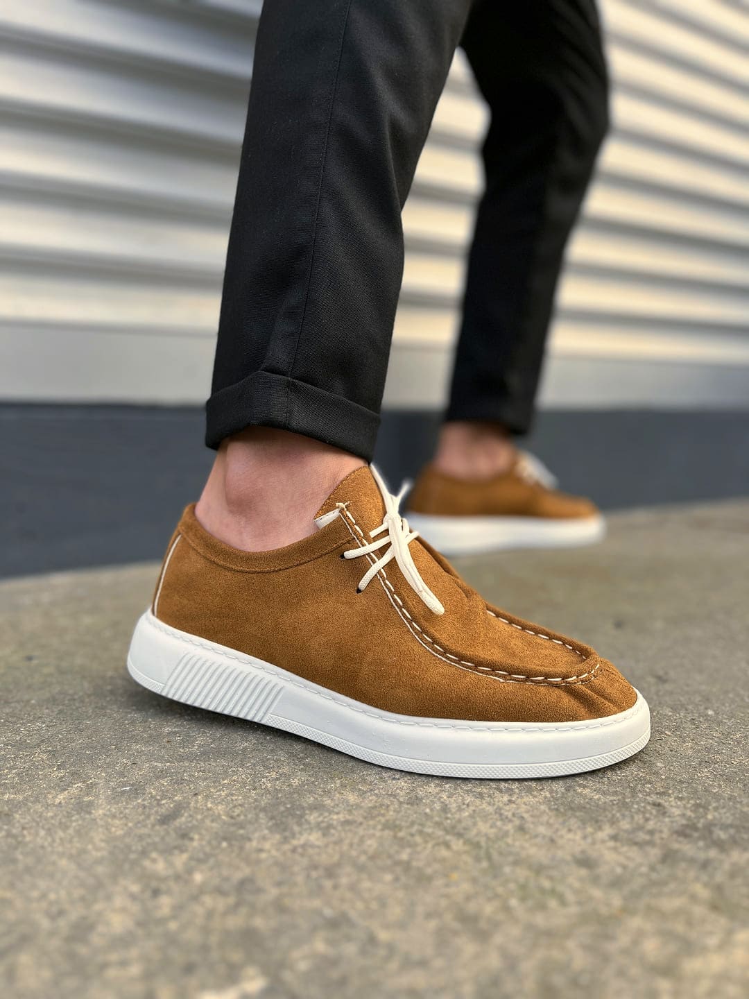 JY170 Tornado Bağcıklı Erkek Günlük Spor Klasik Ayakkabı - Süet Taba