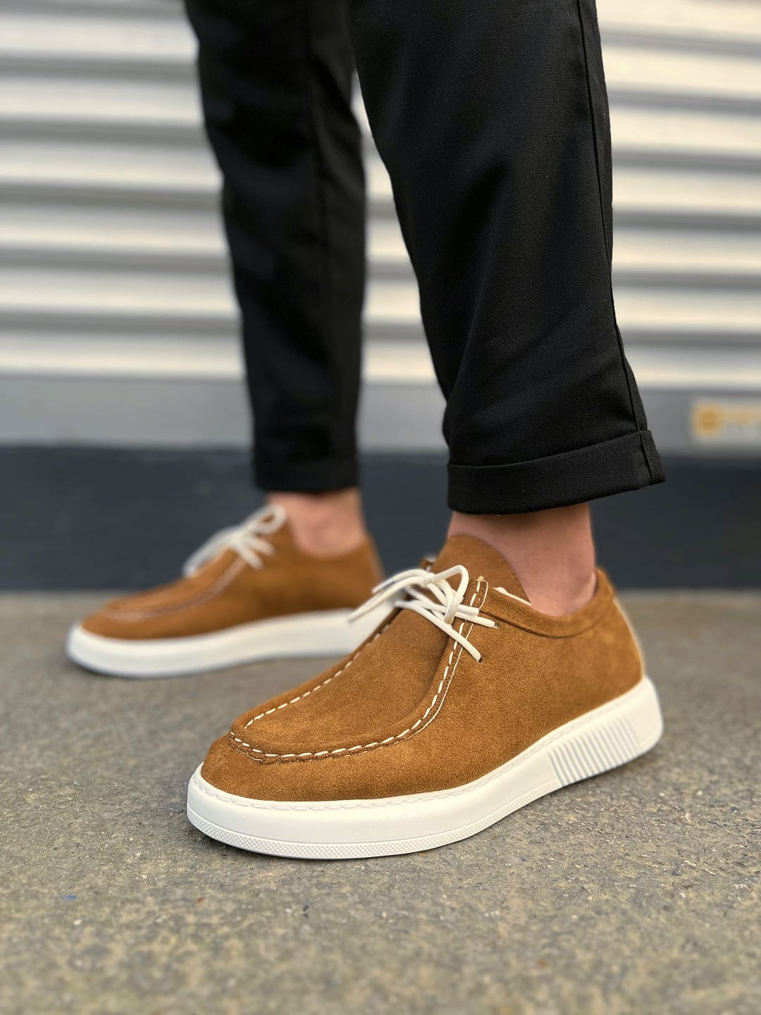 JY170 Tornado Bağcıklı Erkek Günlük Spor Klasik Ayakkabı - Süet Taba