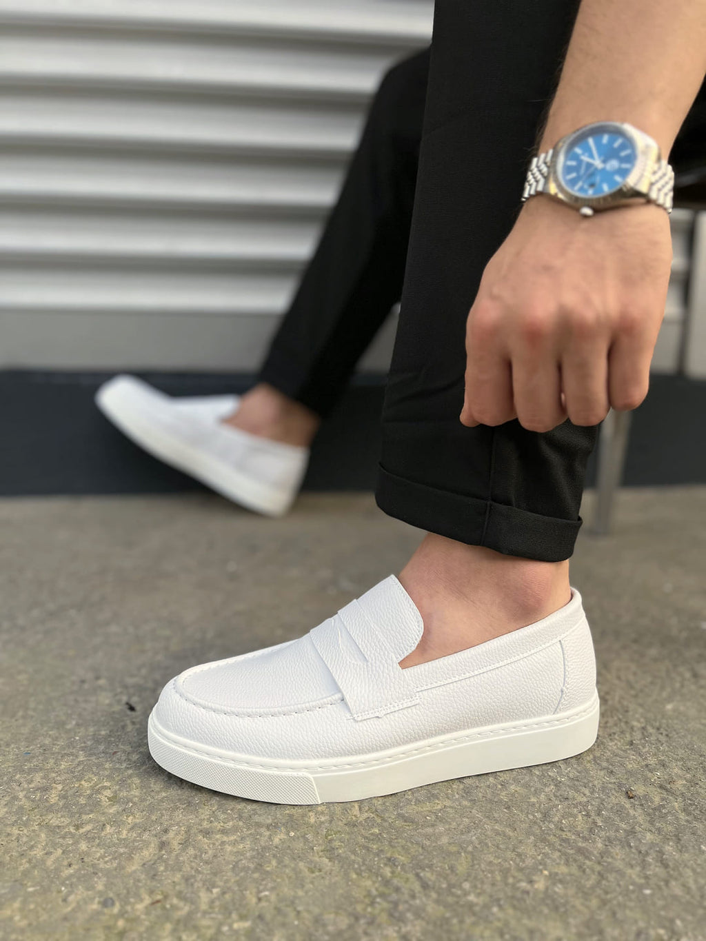 JY180 Estilo X Laceless Skin Men's Casual Sports Classic Shoes - White