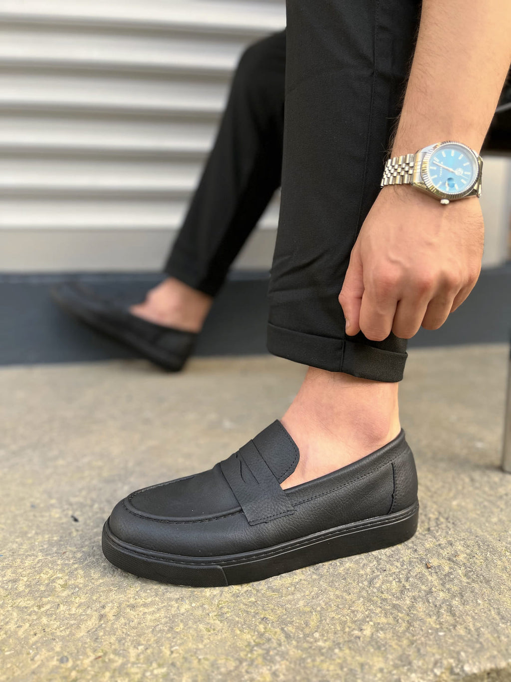 JY180 Estilo X Laceless Skin Men's Casual Sports Classic Shoes - Black
