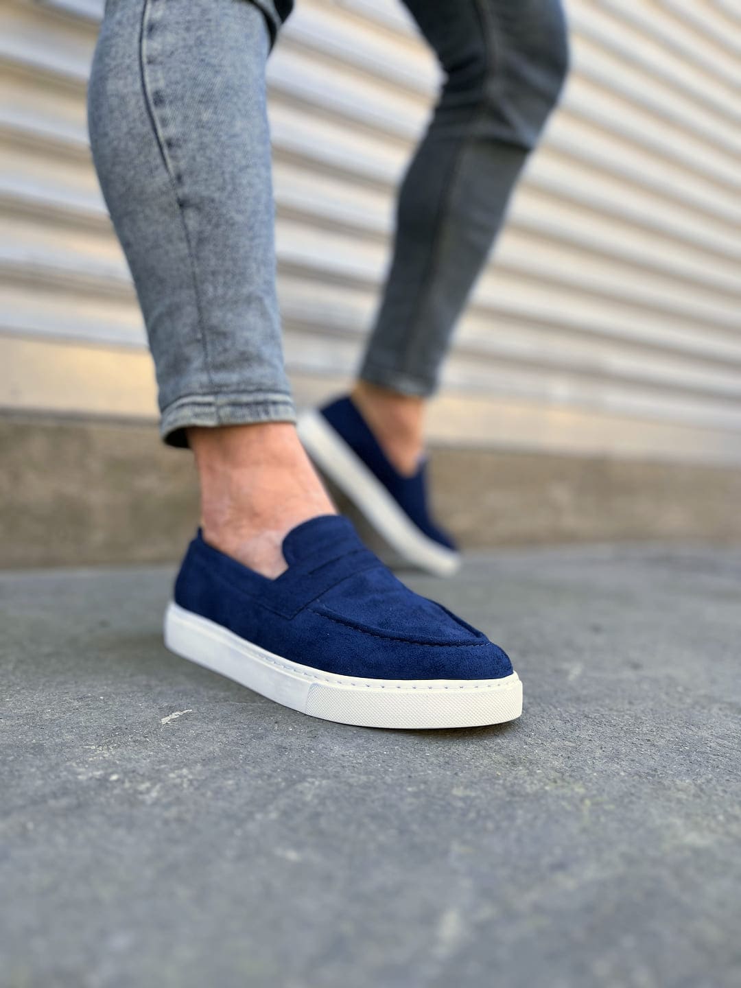 JY180 Estilo X Laceless Suede Men's Casual Sports Classic Shoes - Navy Blue
