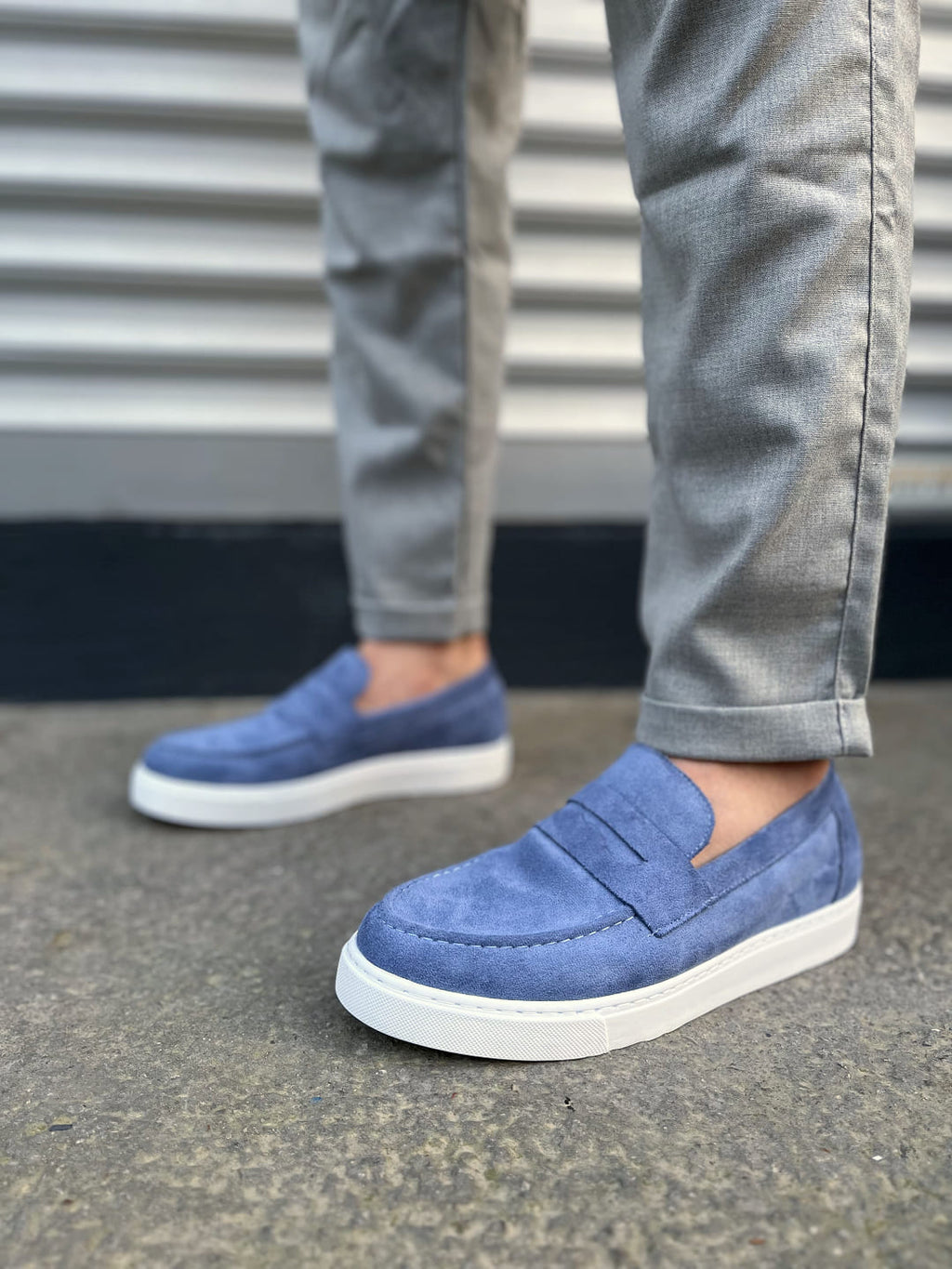 JY180 Estilo X Laceless Suede Men's Casual Sports Classic Shoes - Blue