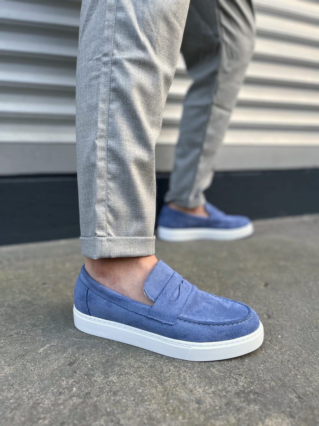 JY180 Estilo X Laceless Suede Men's Casual Sports Classic Shoes - Blue