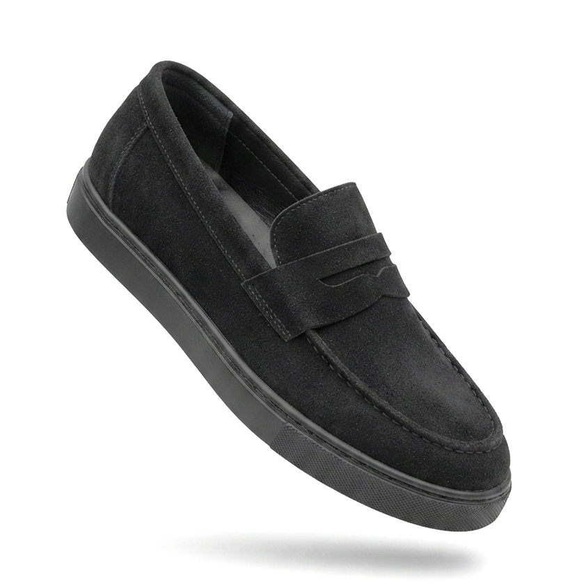 ZRJ180 Estilo X Exclusive Bağcıksız Süet Erkek Günlük Klasik Loafer- Siyah