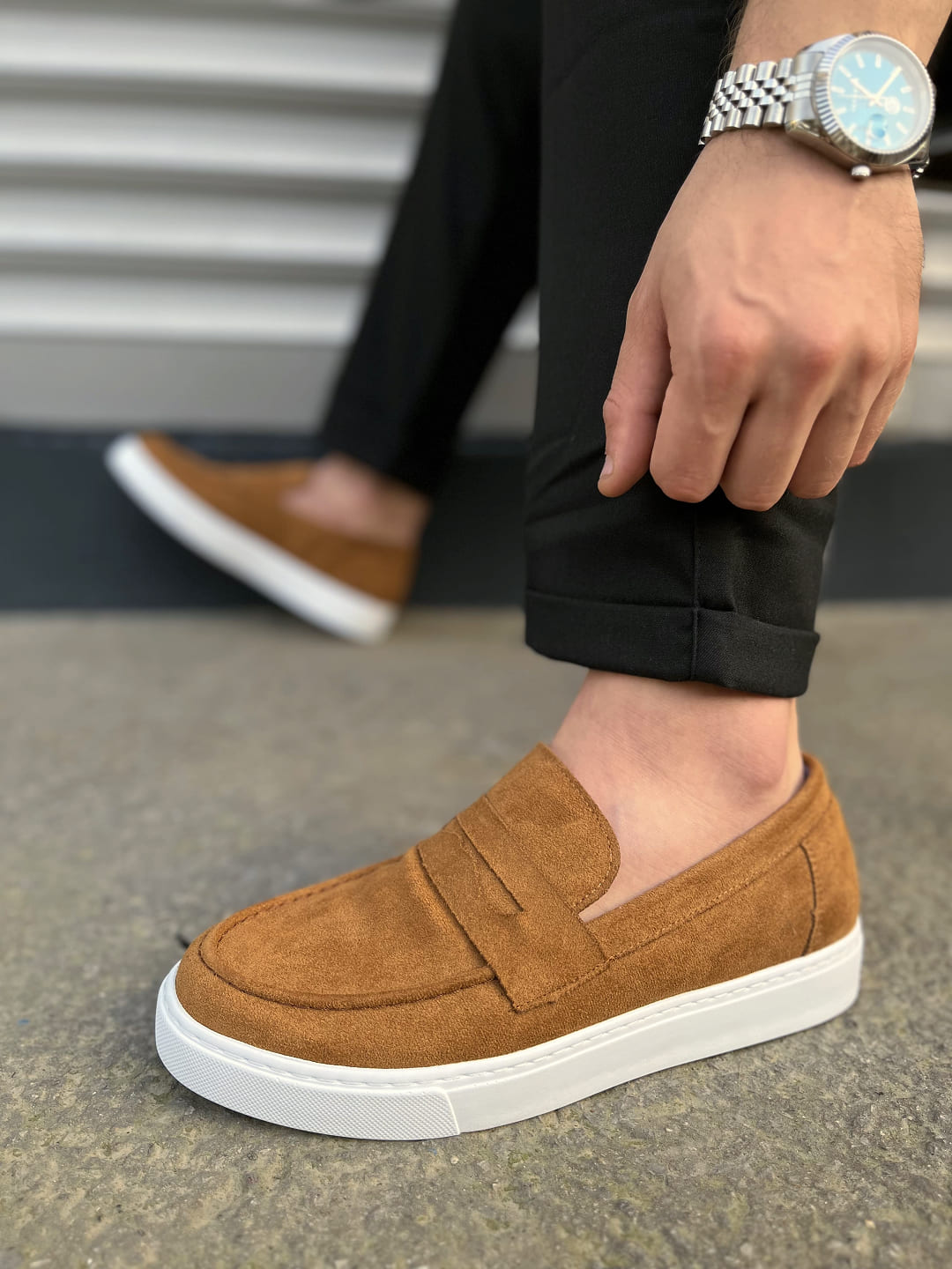 JY180 Estilo X Laceless Suede Men's Casual Sports Classic Shoes - Tan
