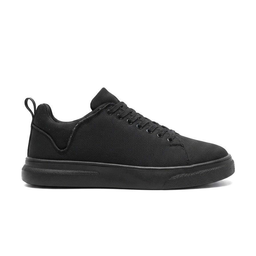 ZRJ204 Premium Kanvas Kumaş Erkek Günlük Sneaker - Siyah