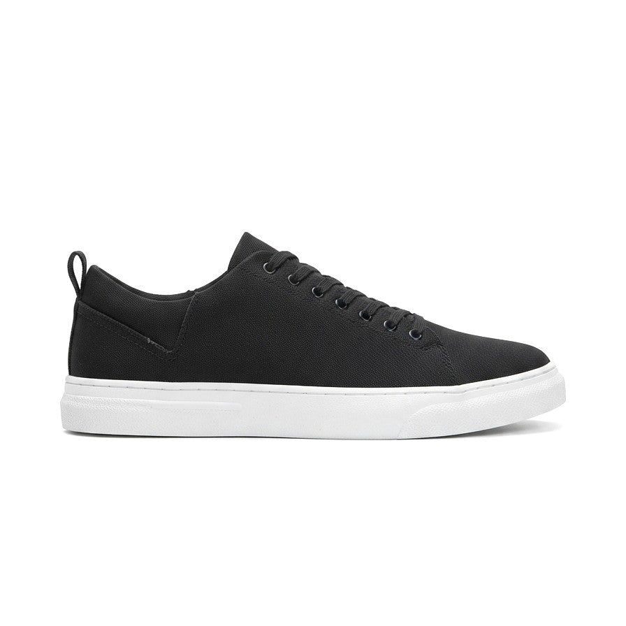 ZRJ204 Premium Kanvas Kumaş Erkek Günlük Sneaker - Siyah Beyaz