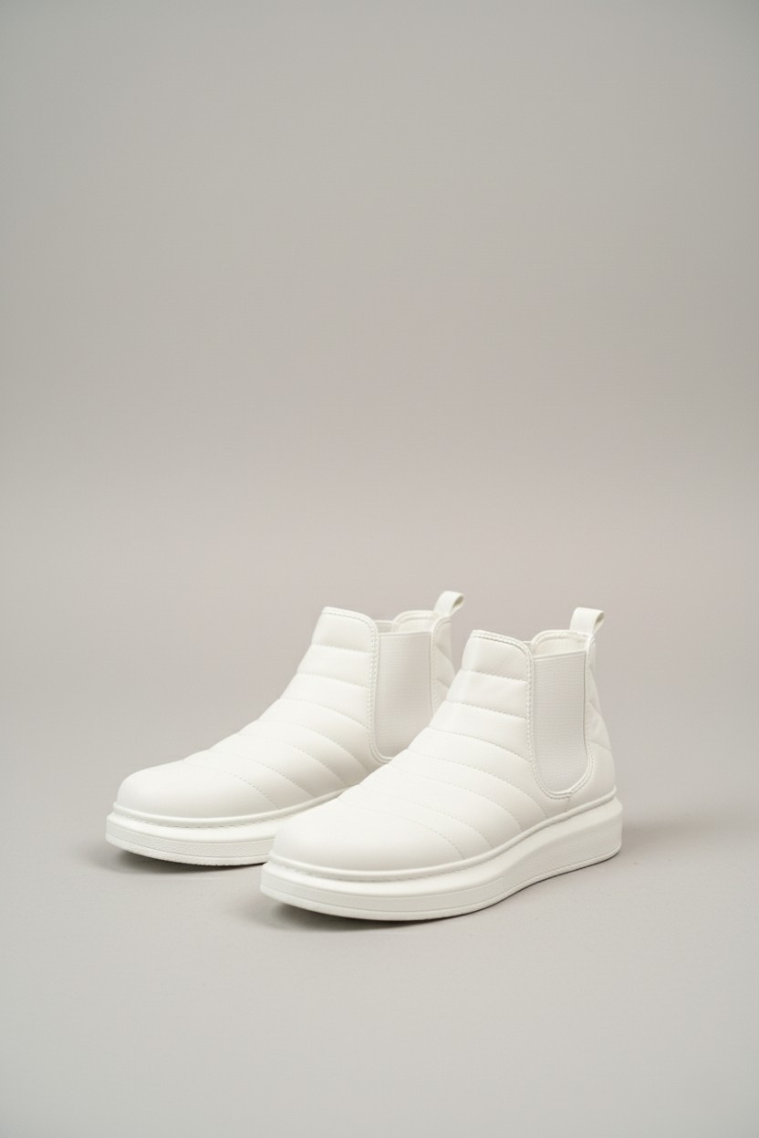 ZRJ205 Bağcıksız Ortopedik Erkek Günlük Spor Bot Beyaz