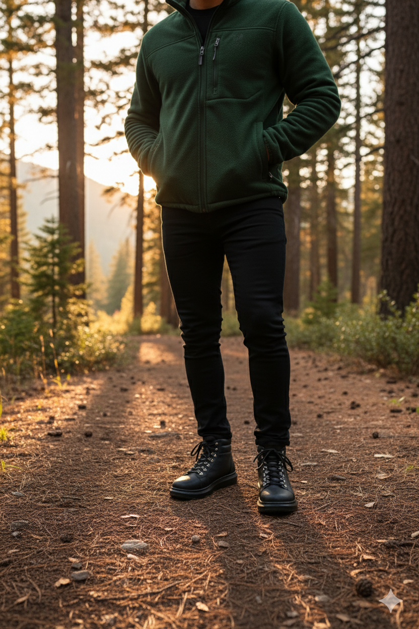 ZRJ206 Bağcıklı Siyah Erkek Spor Bot