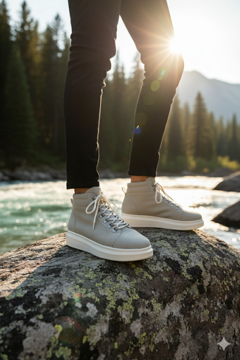 ZRJ206 Bağcıklı Gri Süet Erkek Spor Bot