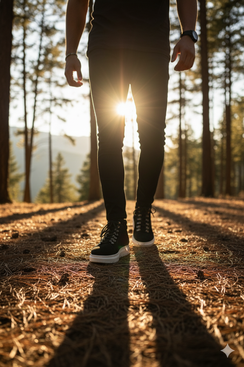 ZRJ206 Bağcıklı Siyah Beyaz Süet Erkek Spor Bot