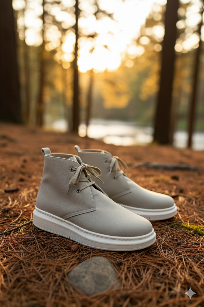 ZRJ207 Bağcıklı Ortopedik Taban Gri Süet Erkek Spor Bot