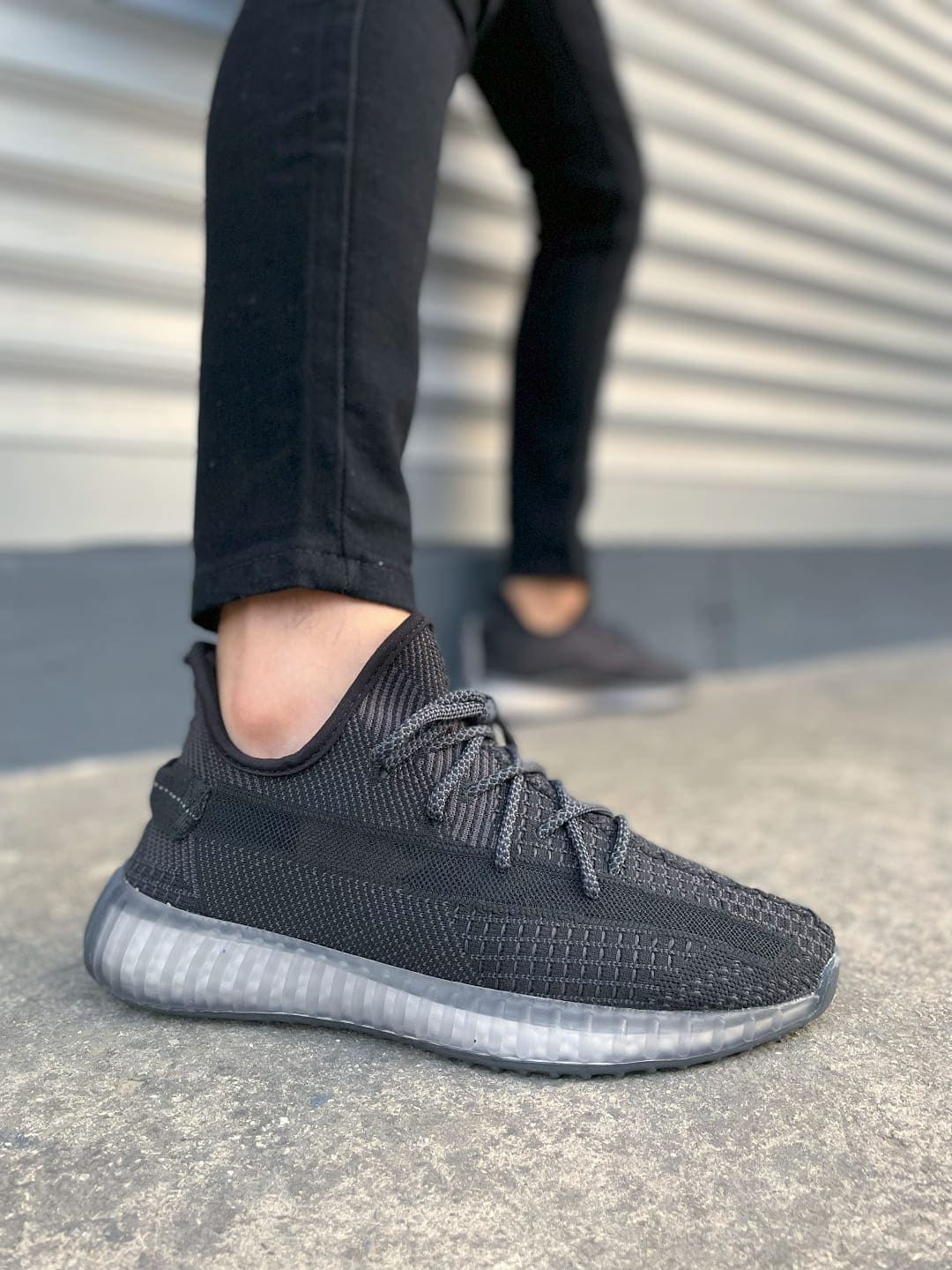 JY305 Pulse Bağcıklı Triko Unisex Günlük Spor Ayakkabı - Siyah Beyaz