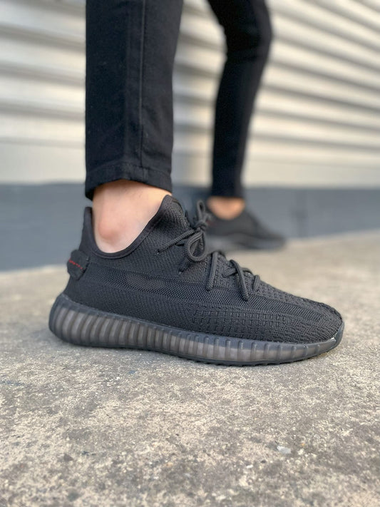 JY305 Pulse Bağcıklı Triko Unisex Günlük Spor Ayakkabı - Siyah