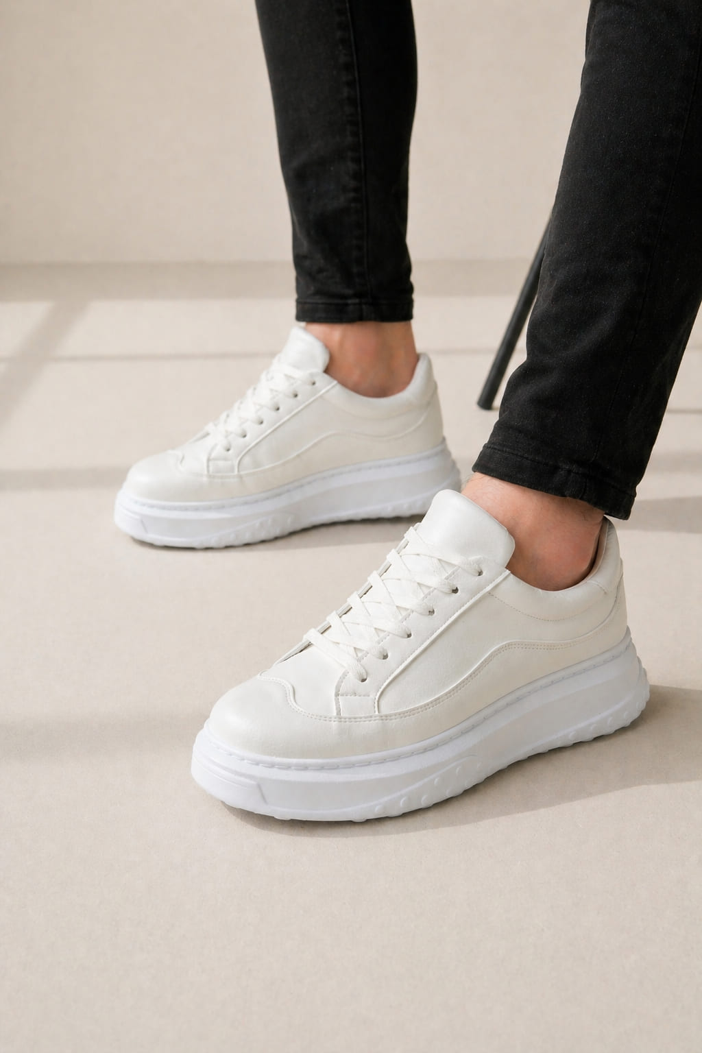 ZRJ507 Premium Comfort Bağcıklı Erkek Günlük Sneaker Beyaz