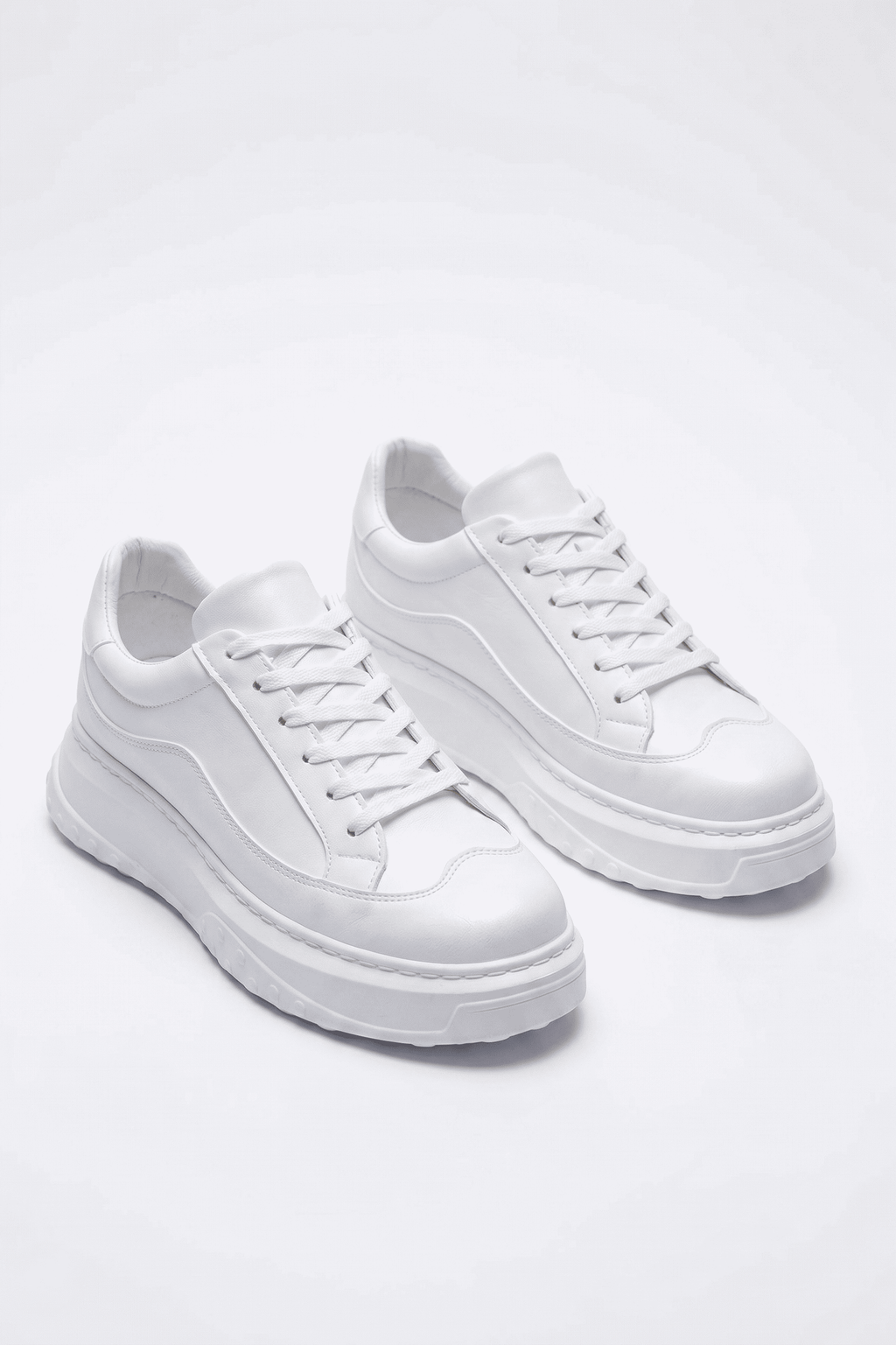 ZRJ507 Premium Comfort Bağcıklı Erkek Günlük Sneaker Beyaz