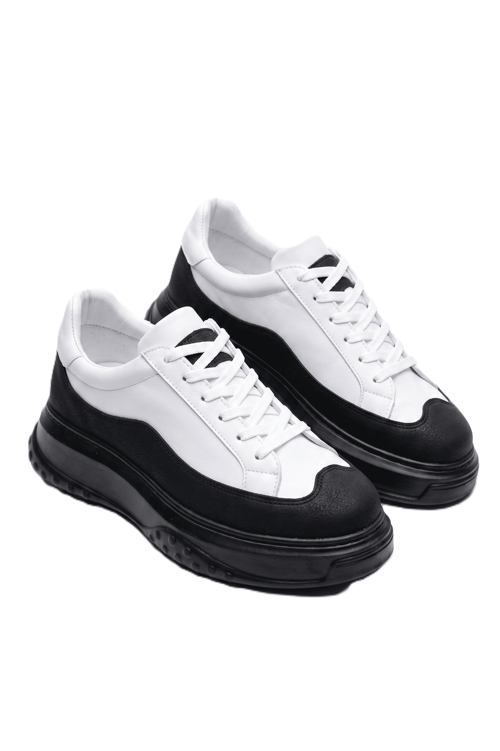 ZRJ507 Premium Comfort Bağcıklı Erkek Günlük Sneaker Beyaz Siyah