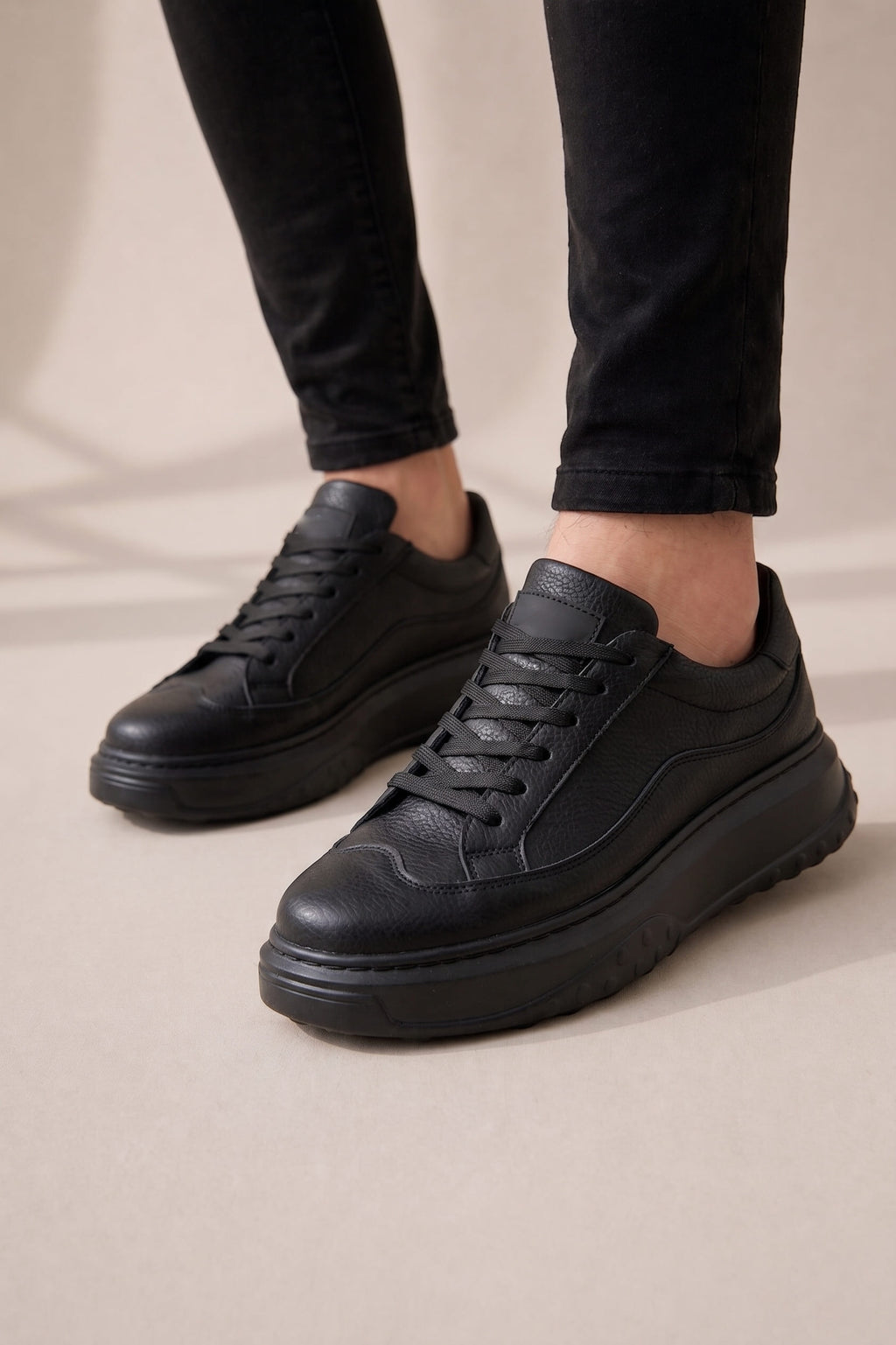 ZRJ507 Premium Comfort Bağcıklı Erkek Günlük Sneaker Siyah