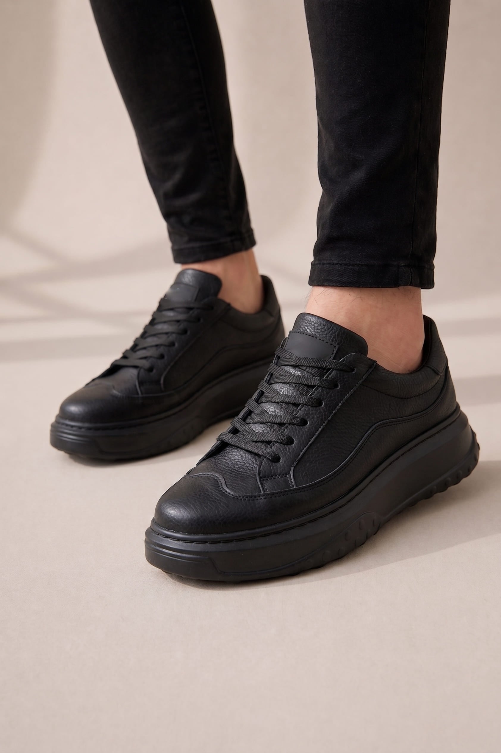 ZRJ507 Premium Comfort Bağcıklı Erkek Günlük Sneaker Siyah