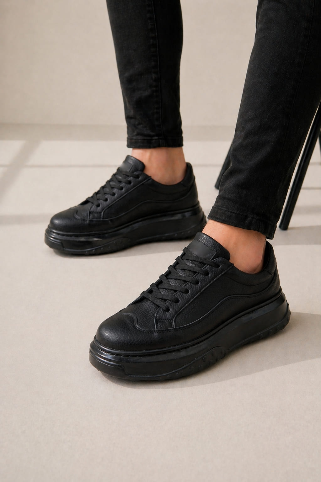 ZRJ507 Premium Comfort Bağcıklı Erkek Günlük Sneaker Siyah