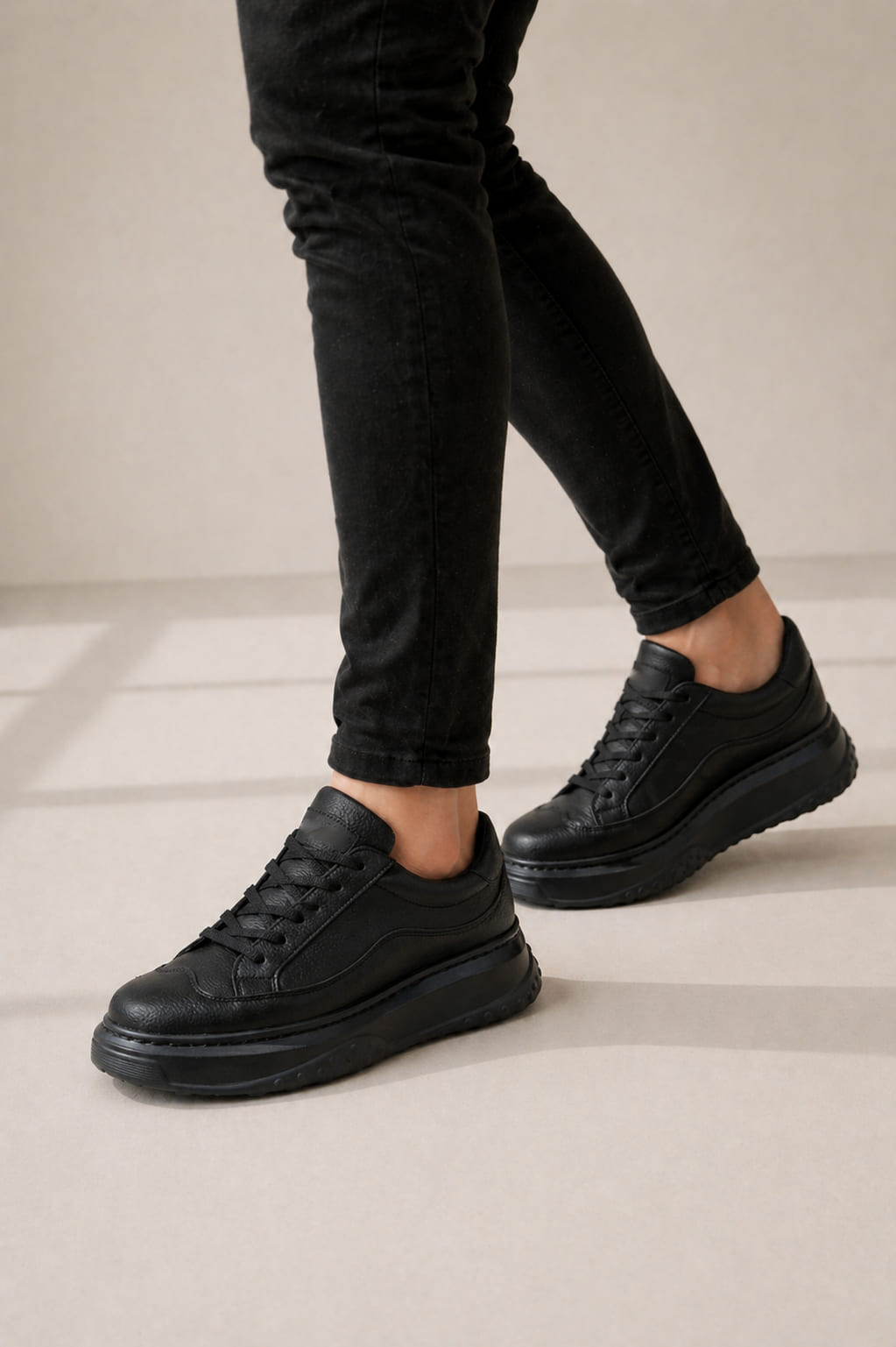 ZRJ507 Premium Comfort Bağcıklı Erkek Günlük Sneaker Siyah