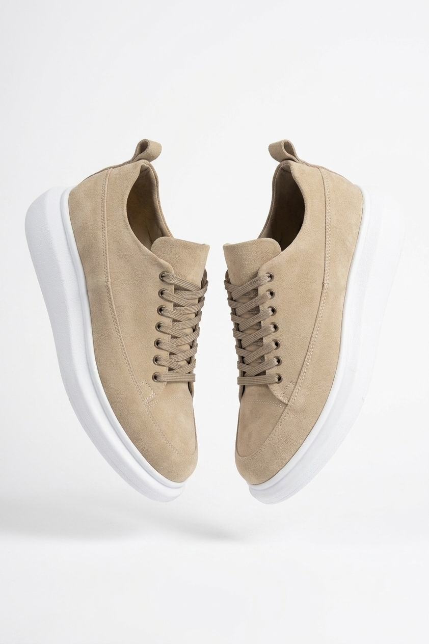 Axel Yüksek Kalite Alexander Model Erkek Günlük Sneaker Süet Krem