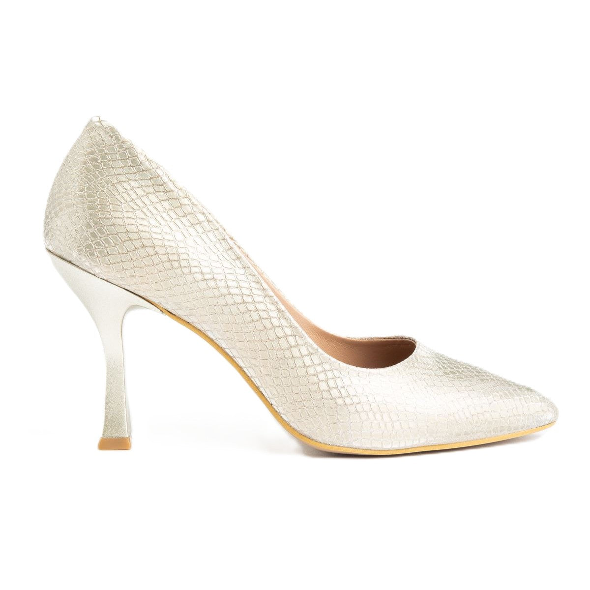 ZRİN-114 Premium Gold Pul Desenli Sivri Burunlu Stiletto 9 cm