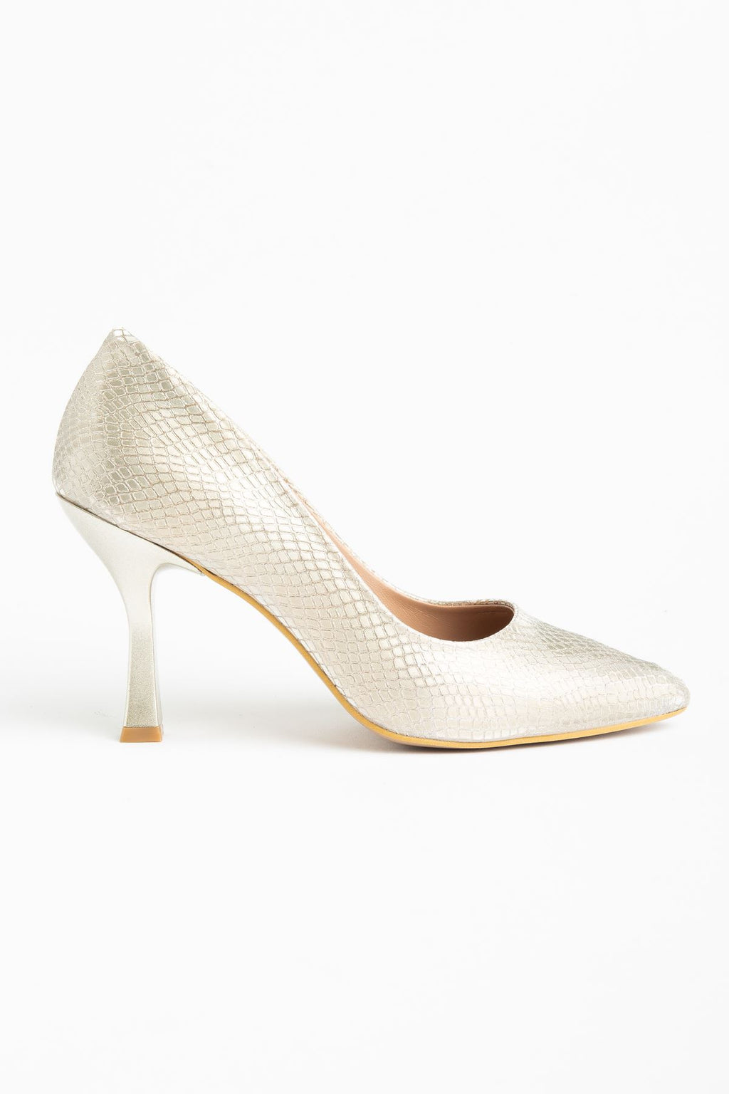 ZRİN-114 Premium Gold Pul Desenli Sivri Burunlu Stiletto 9 cm