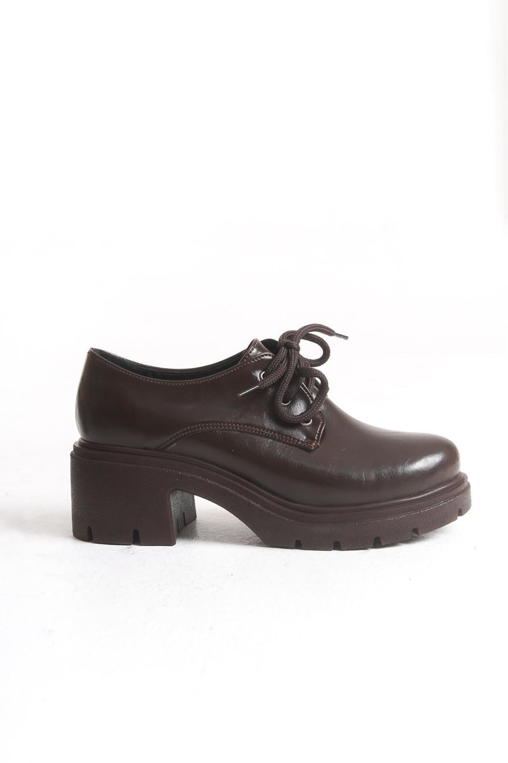 ZRİN-K-707 Premium Kahve Kırışık Rugan Ortopedik Tabanlı Bağcıklı Loafer