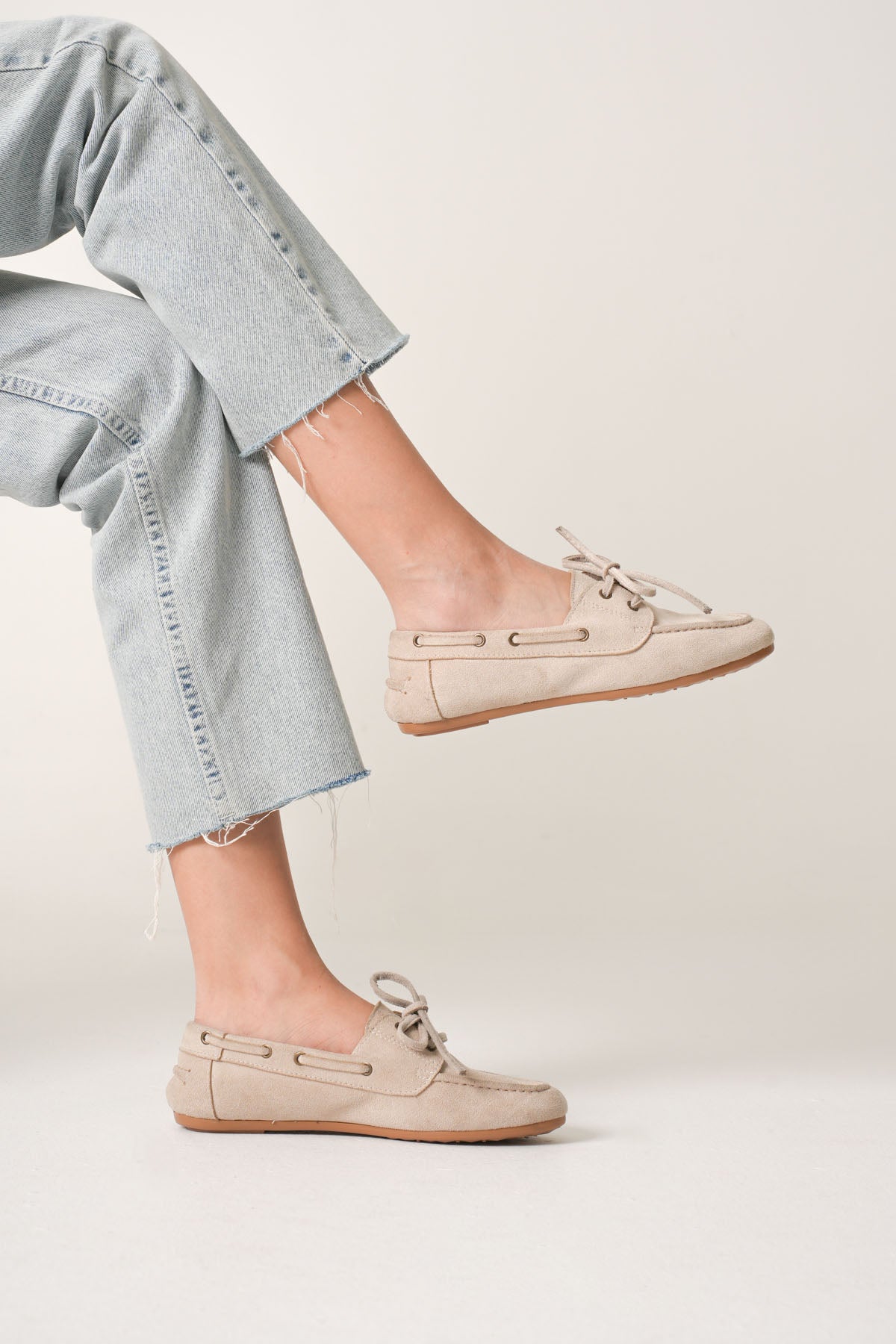 Sorrento Premium Bej Günlük Süet Loafer